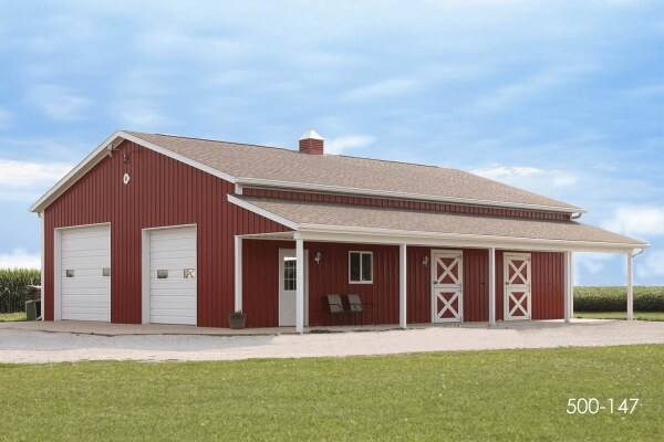 post frame horse barn and storage building