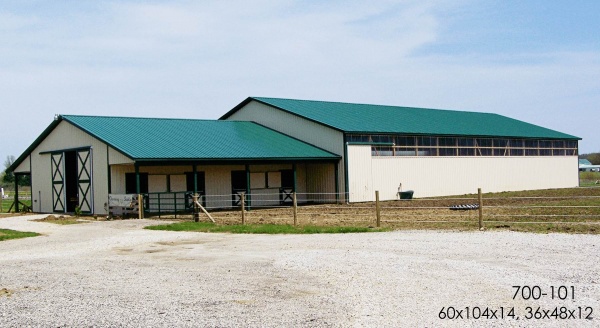 post frame Horse Barn and Arena